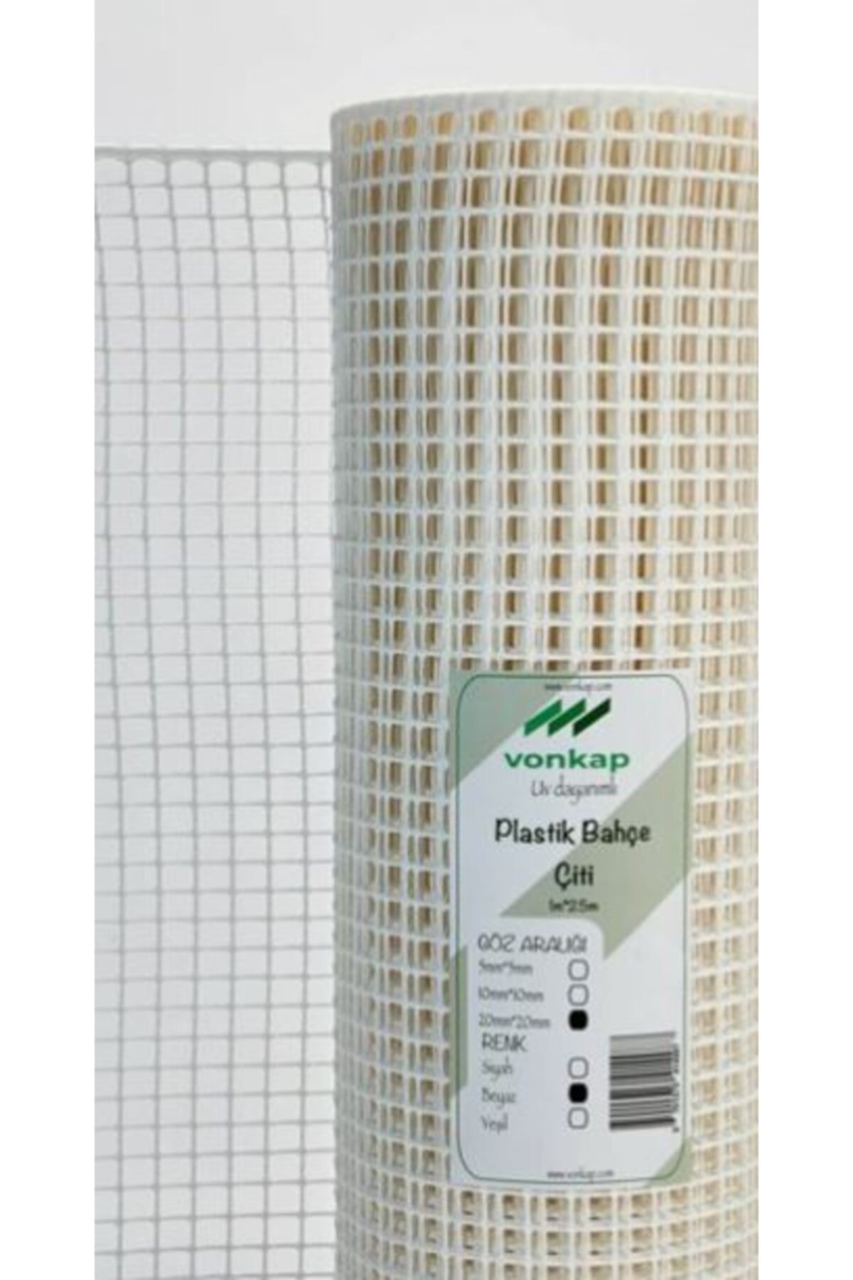 Vonkap Plastik Dekoratif Bahçe Çiti / Balkon Filesi / Kedi Filesi Beyaz 1mt*5mt